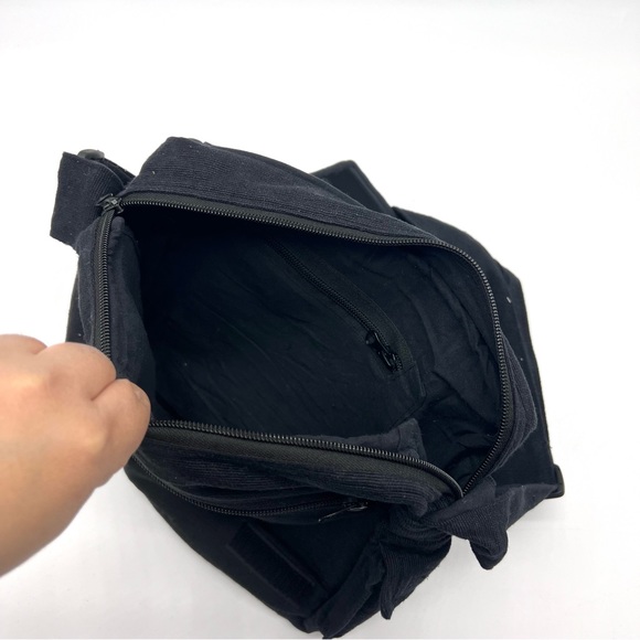 Lukla Black Messenger Bag with Swirl Embroidery - Picture 8 of 12